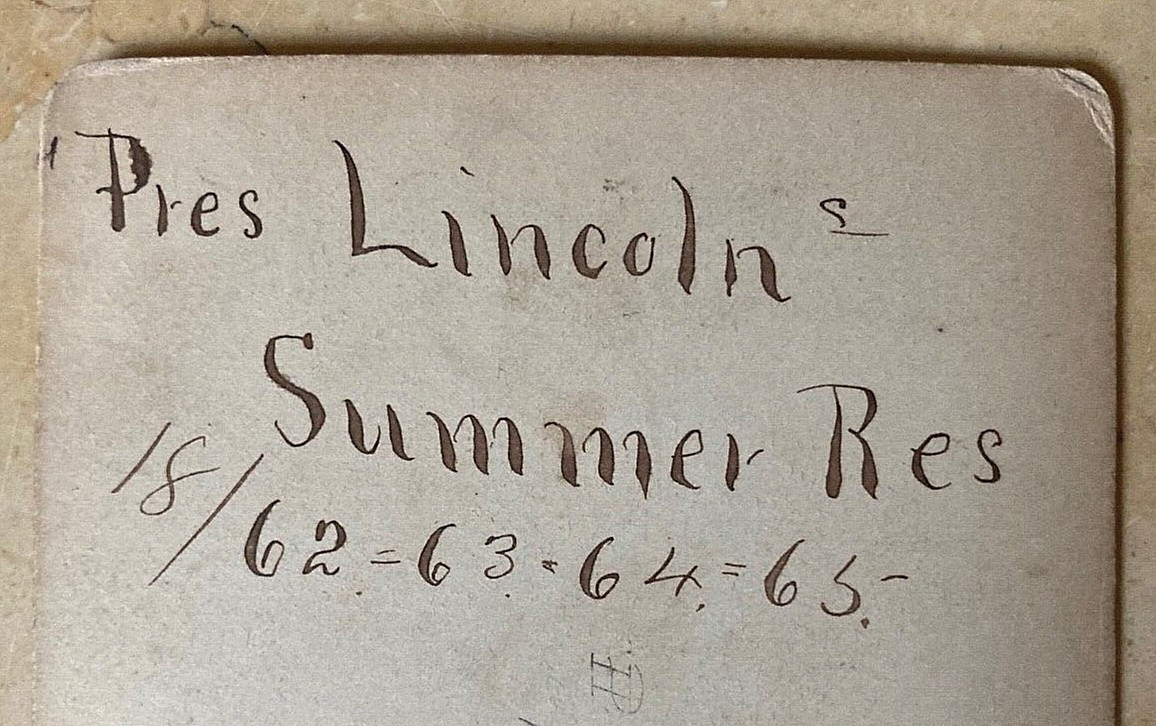 RARE! CIVIL WAR PRESIDENT LINCOLN'S SUMMER HEADQUARTERS STEREO PHOTO c1863