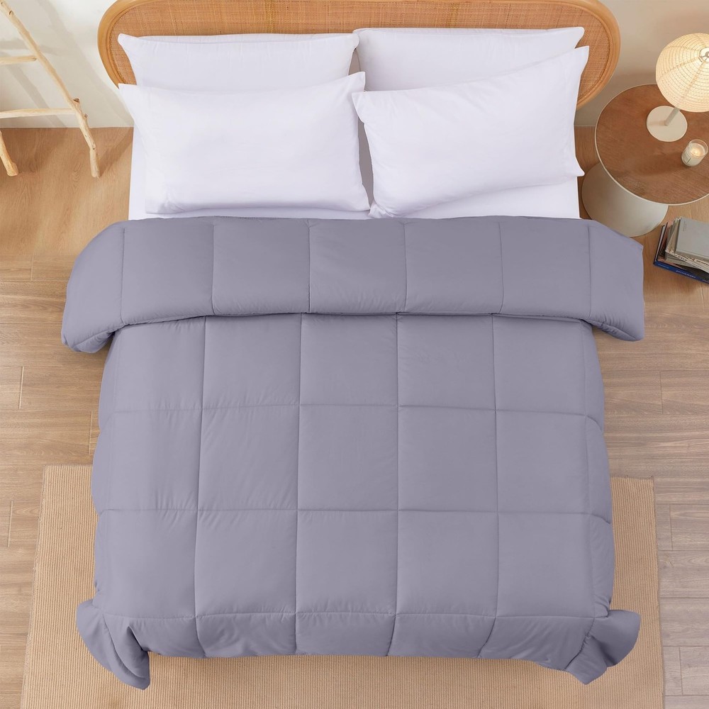 Down Alternative Reversible Comforter Purple/Silver Queen