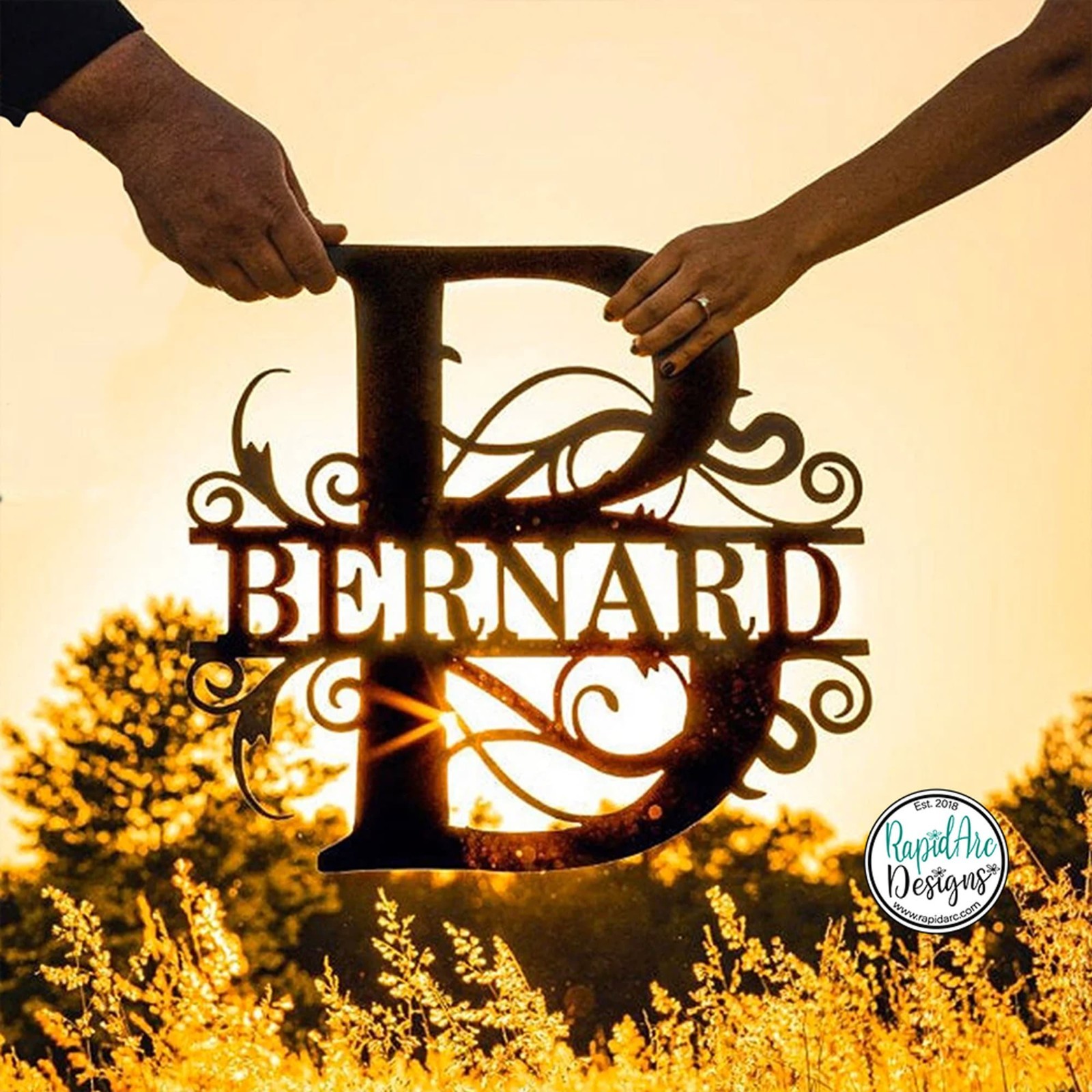 Last Name Sign, Monogram Wall Decor, Metal Wall Art, Custom Metal Signs