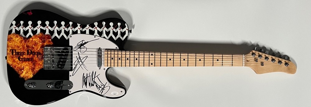 Three Days Grace Fully JSA Autograph Signed Guitar