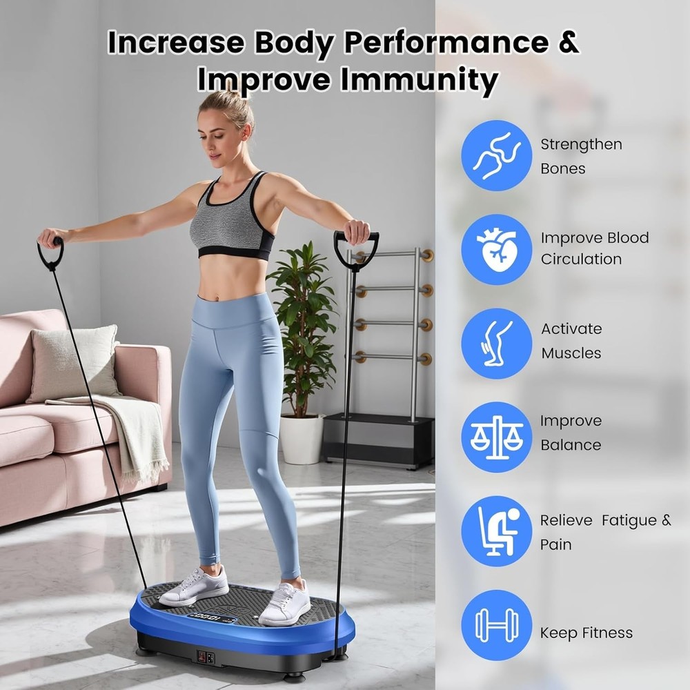 Vibration Plate Exercise Machine, Vibrating Fitness Platform for Lymphatic Drain