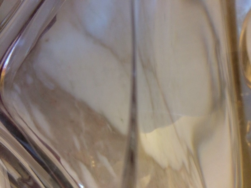 Val St Lambert Ash Tray Signed Triangular Clear Heavy Vintage Cigar Cigarette
