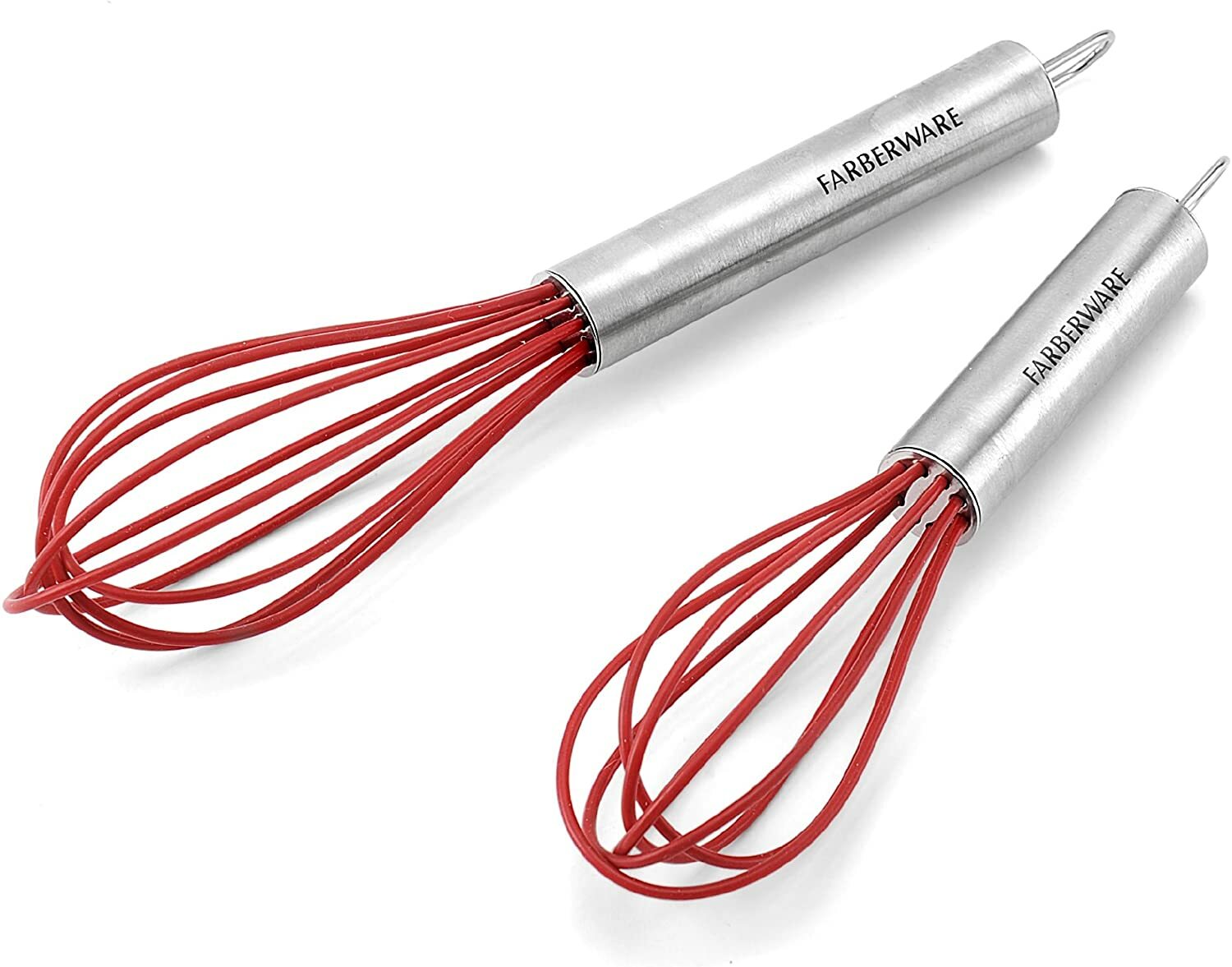 Farberware Professional Silicone Mini Whisks, Set of 2 - Red