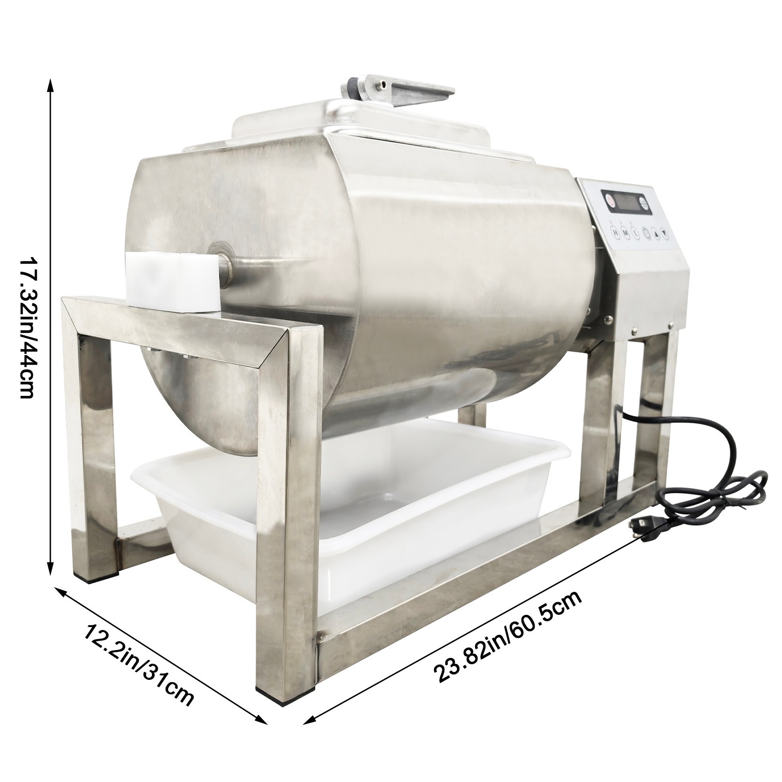 18L Commercial Tumbler Marinator Round Drum Auto Rotatable Meat Curer Machine