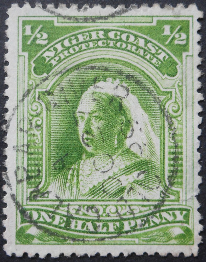 Niger Coast 1899 Halfpenny with OLD CALABAR RIVER Code A postmark