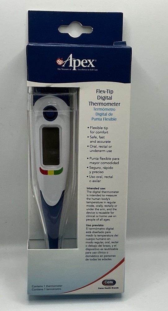 Apex Flex-Tip Digital Beeper Thermometer Clinically Accurate Automatic Shut-Off