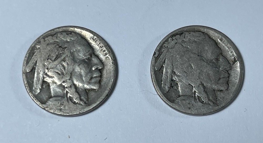 Errors 1915-D & 1925-D Buffalo 5C (#20715) Obv Die issues