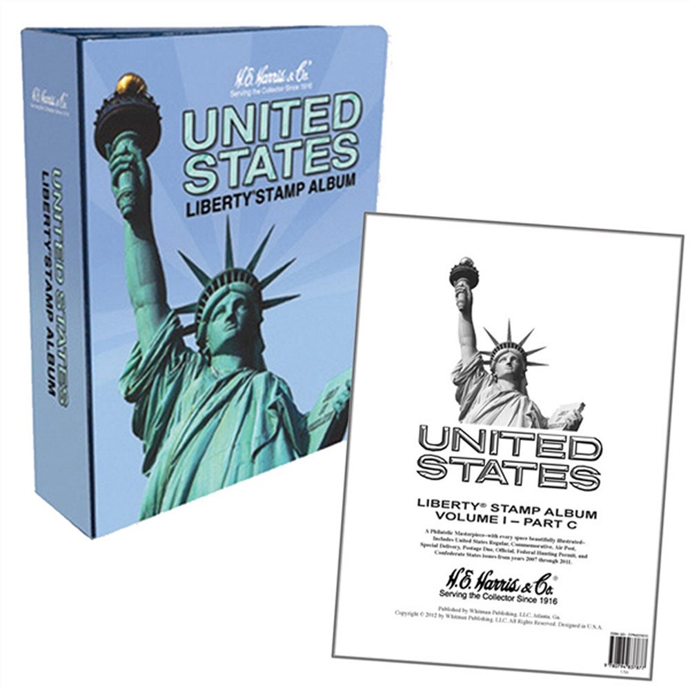 HE Harris USA LIBERTY 1 STAMP ALBUM Part A-Part C 1847-2016 with 2-Post Binders