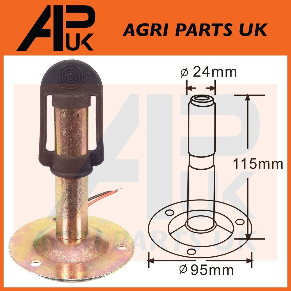 Flashing LED Amber Beacon Mount DIN Pole Bracket Tractor Mounting Holder Socket