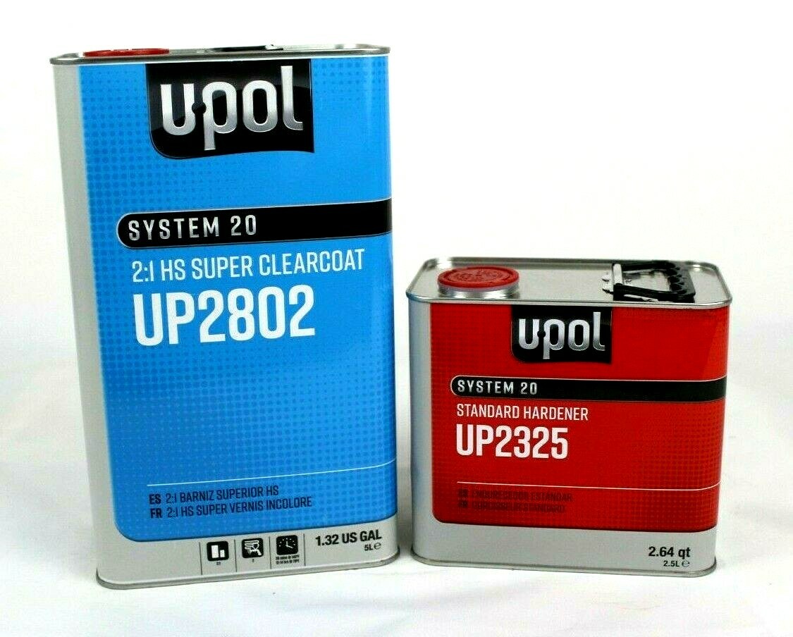 U-Pol UP2802 Clear Coat HS Super Clear Only or Kit with Hardener 2 to 1 Mix UPOL