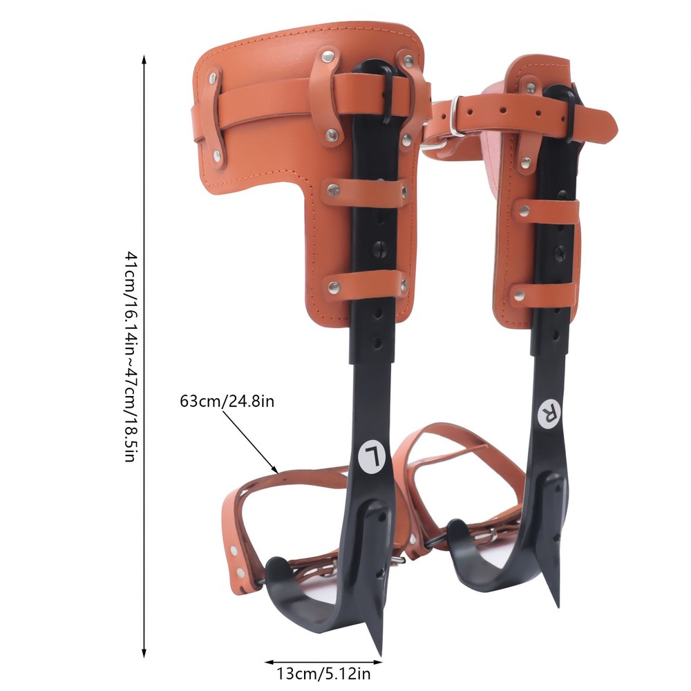 Tree Climbing Spike Kit Pole Climbing Spurs Steel Adjustable Climber Strap Gaffs