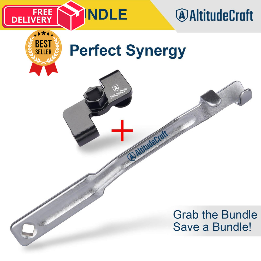 AltitudeCraft Wrench Extender & Tool Bar Set, 1/2" Silver