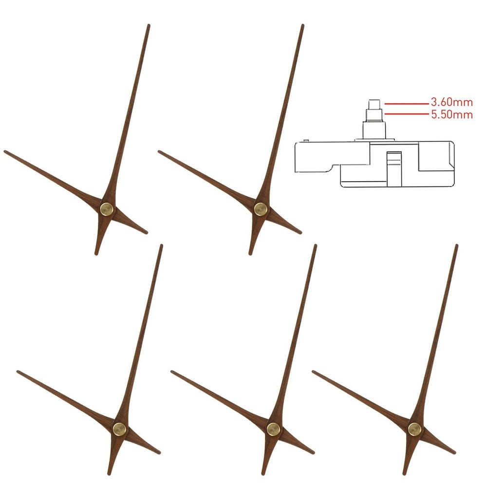 5 Sets Clock Hands Wooden Wall Clock Hands Replacement 13X1cm H