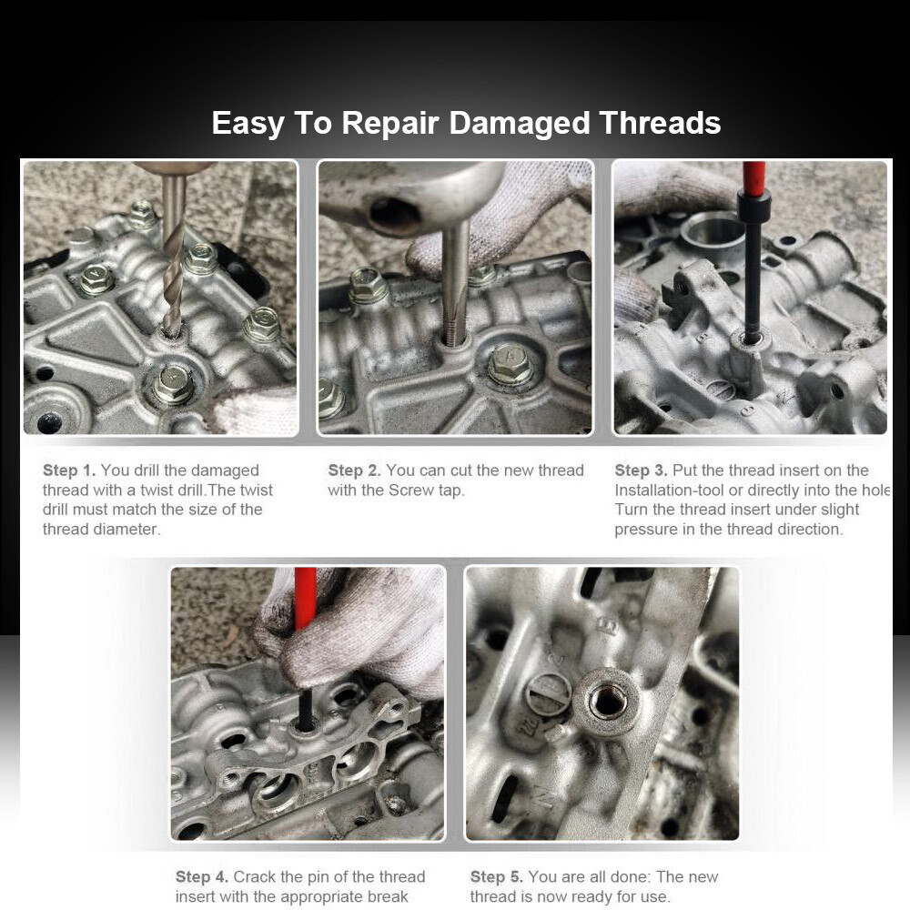 M5 M6 M8 M10 M12 Helicoil Thread Repair 131Pcs Set & Metric Rethreading Tool Kit