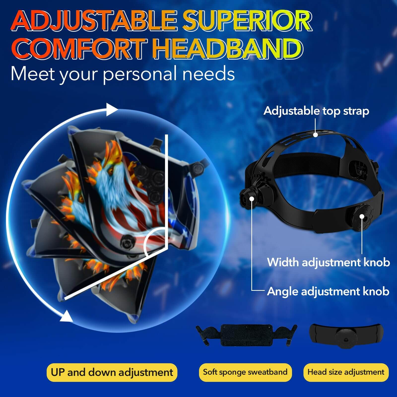 TRQWH True Color Welding Helmet Auto Darkening Solar 4 Arc Sensor Large View