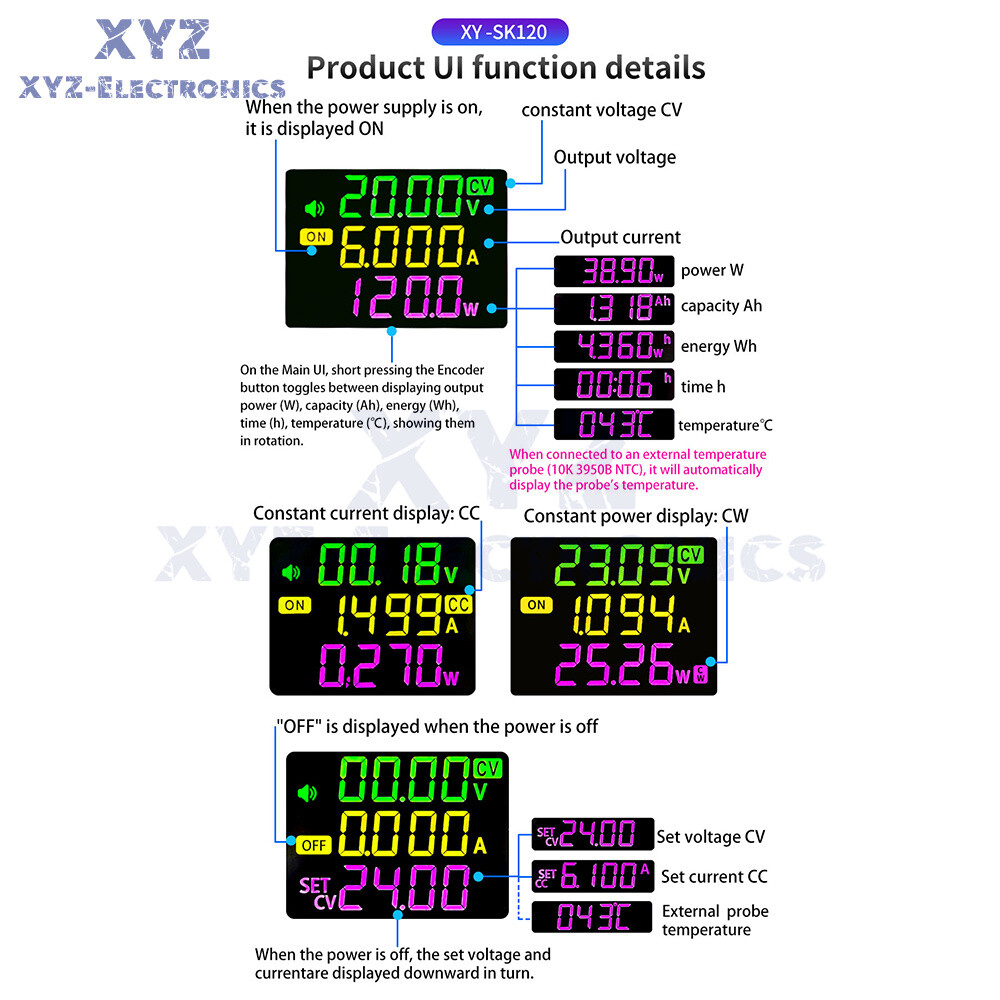 SK120X CNC Buck-Boost DC Adjustable Voltage Regulator Power Supply Module 120W