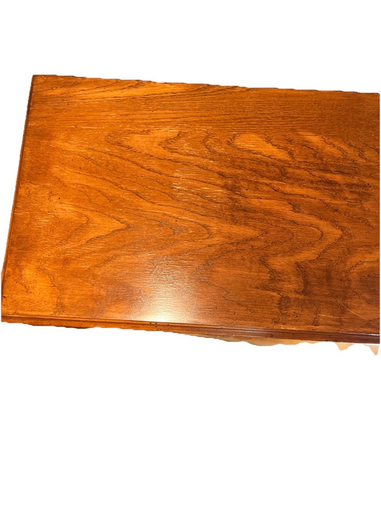 Vintage Solid Cherry Side Table w/ elt-Lined Drawer | Colonial Revival c.1935–45