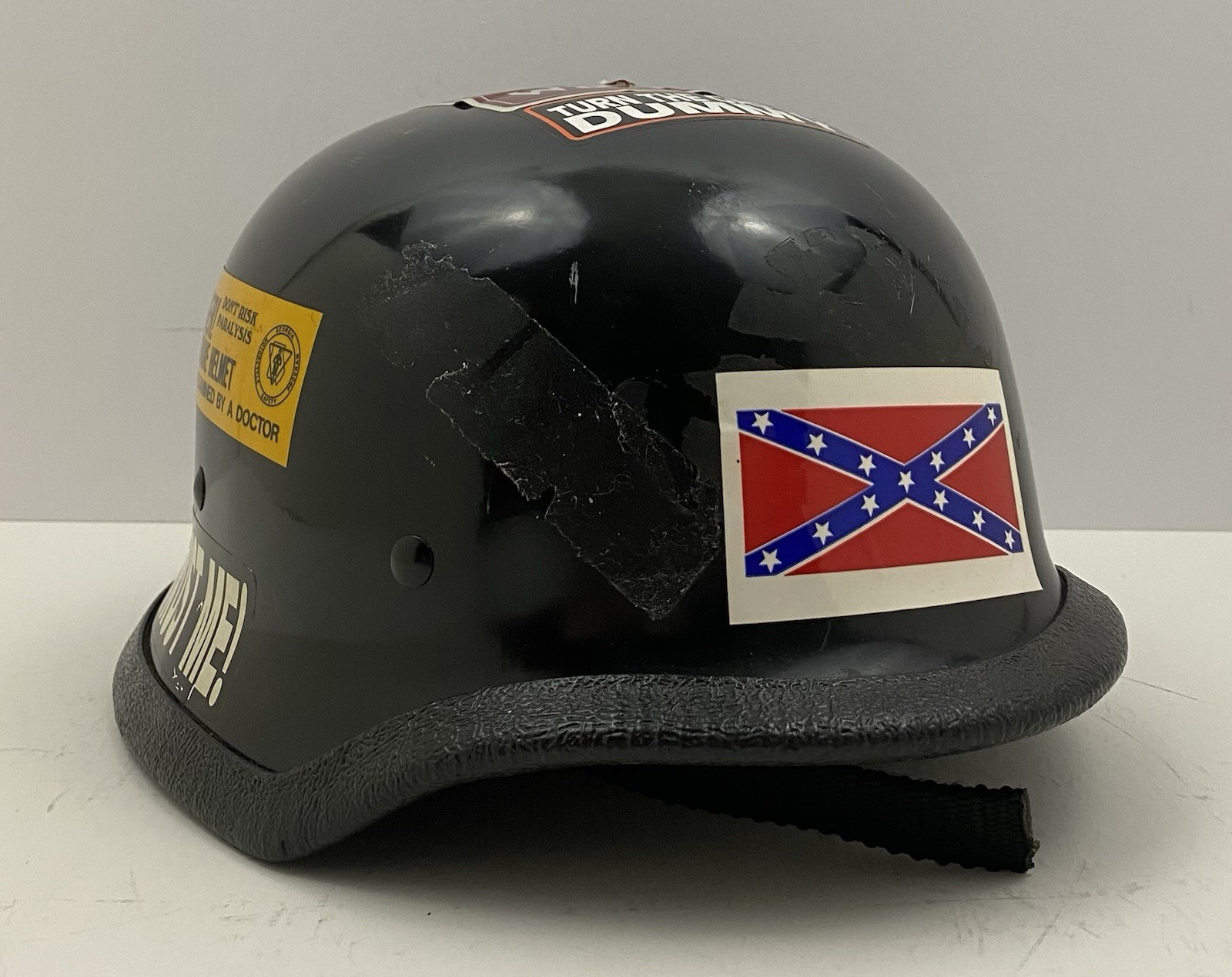 Vintage Freedom Novelties Biker Helmet, XL DOT Black Skid Lid Novelty, RARE!￼