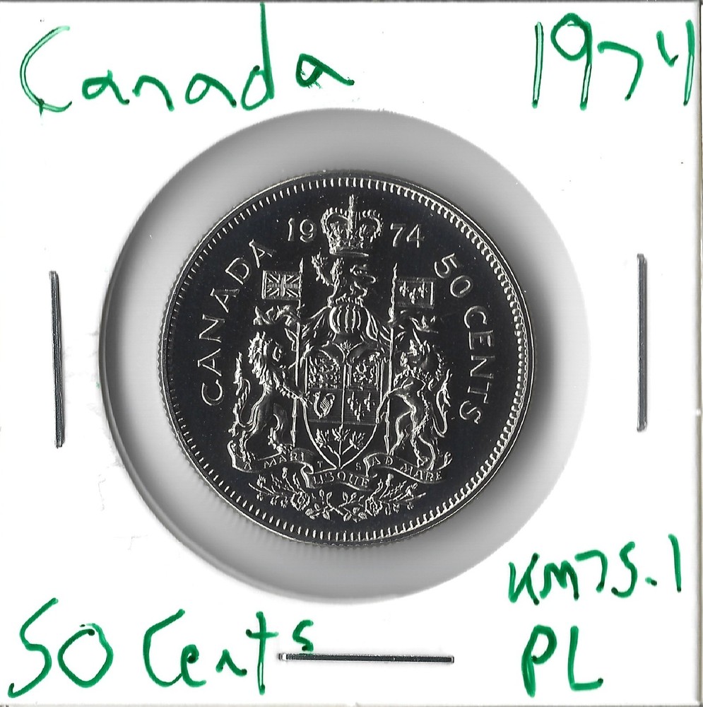 Coin Canada 50 Cents 1974 KM75.1, PL