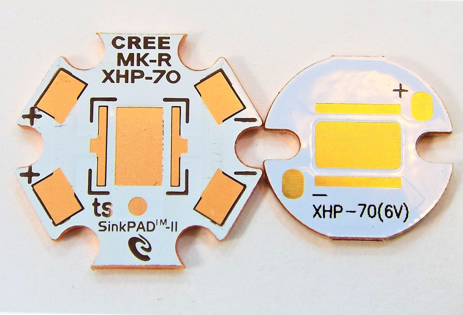 Copper LED PCB direct thermal path for Cree XML, XML2,XPG, XPG2,XPG3,XHP50,XHP70