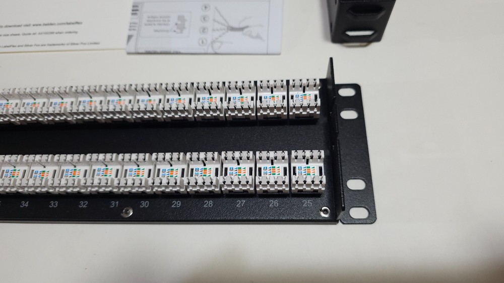 Belden AX103255 Cat 6+ Keyconnect 48 Port 2U Punch Down Patch Panel Black