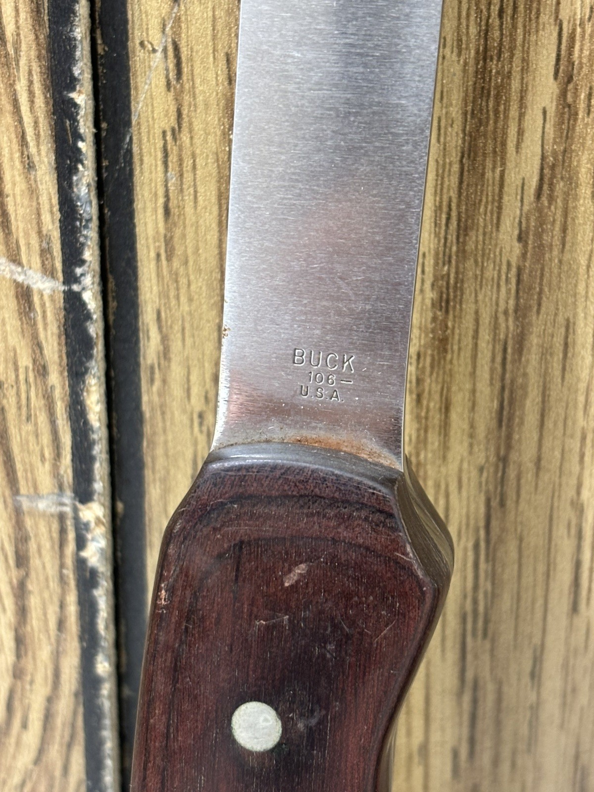 Vintage Buck 106 Hatchet Hunter Axe with Original Sheath, Used