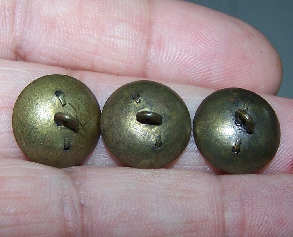 3 Antique Brass Spider Buttons