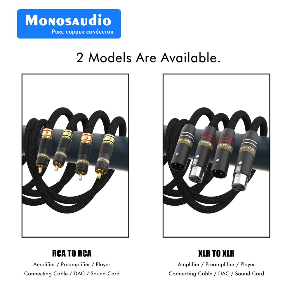 Audio Cable Multiple OFC Copper Silver Plated XLR/RCA Interconect Cable
