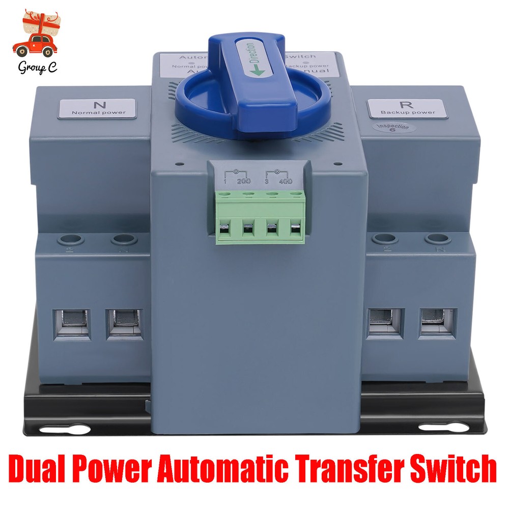 63A ATS Dual Power Automatic Transfer Switch for Generator Changeover Switch 2P