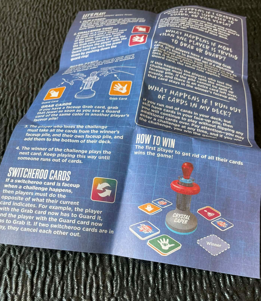 Crystal Caper Hasbro Rules How To Play Original Instructions ONLY 2022