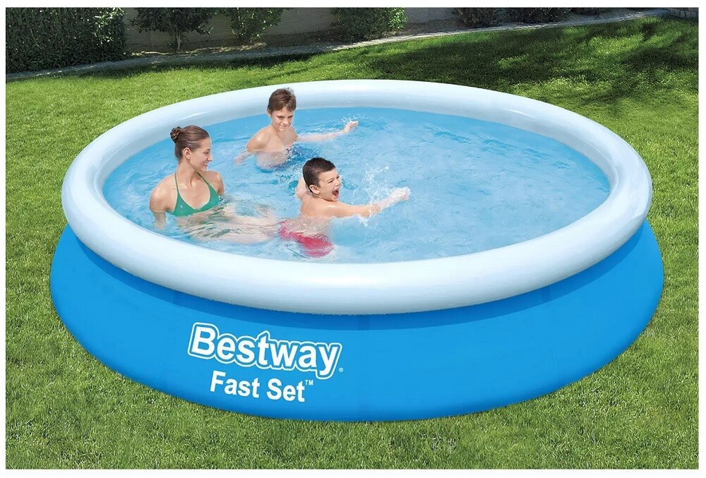Bestway Fast Set 12’ X 30” Inflatable Pool Set - 57482E (Blue)