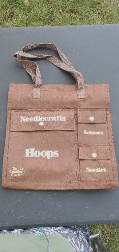 The Creative Circle Brown Canvas Needlework Tote Bag
