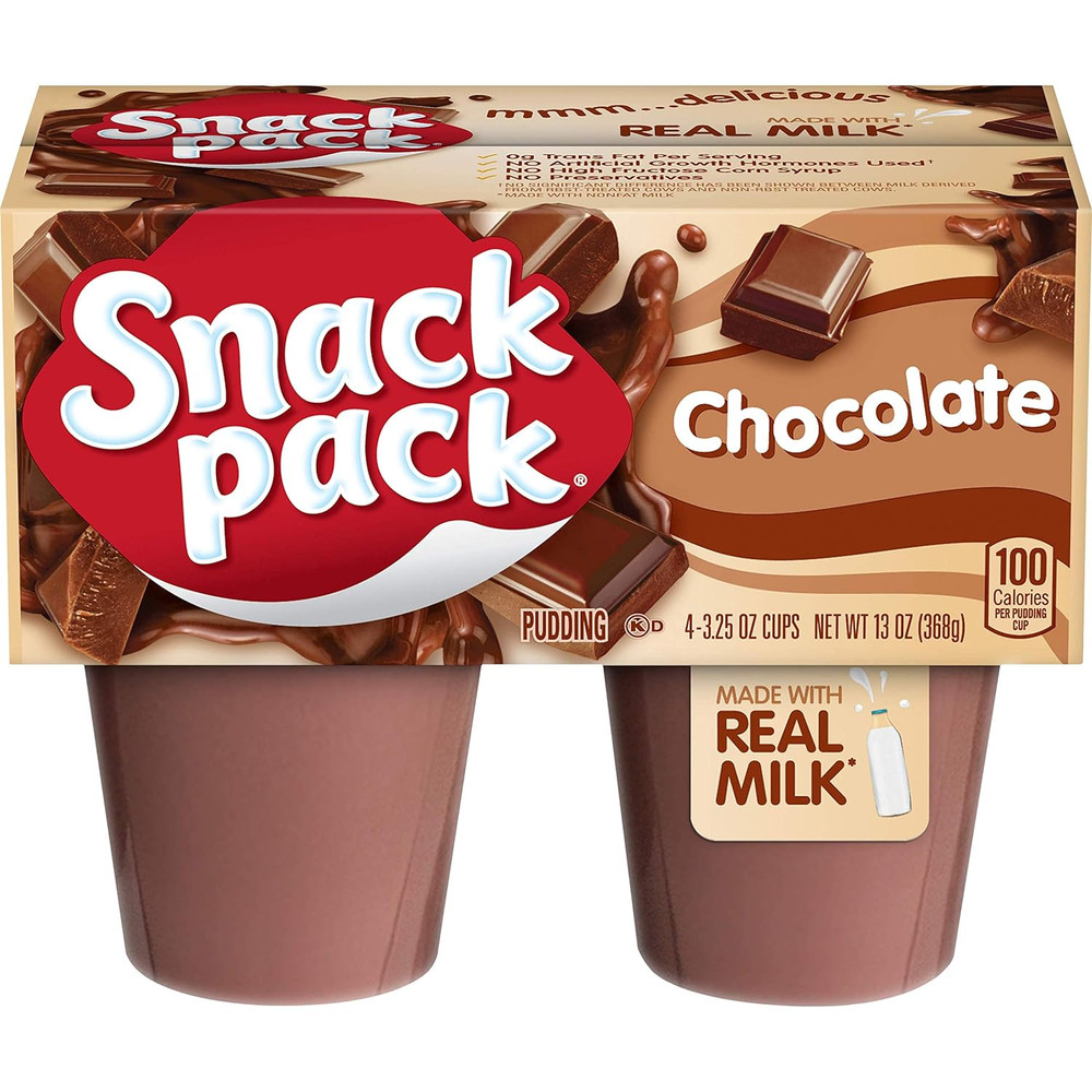 Chocolate Pudding Cups, 4 Count, 12 Pack
