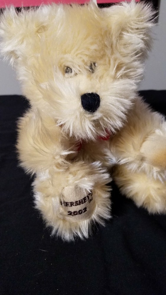 Hershey's Teddy Bear Plush Stuffed red Ribbon Bow. Hershey 2002