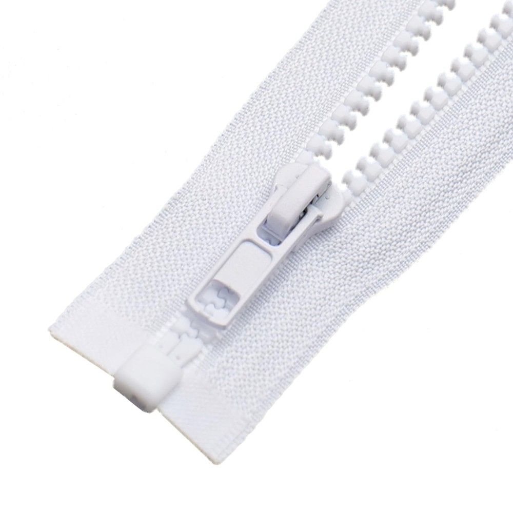 #5 13 Inch Separating Jacket Zippers 2 PCS White Molded Plastic Bulk DIY