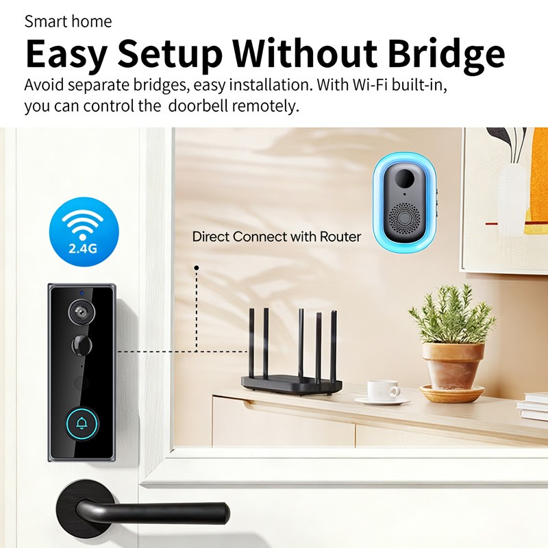 Smart Wireless WiFi Doorbell Camera Video Intercom Security PIR Human Detection
