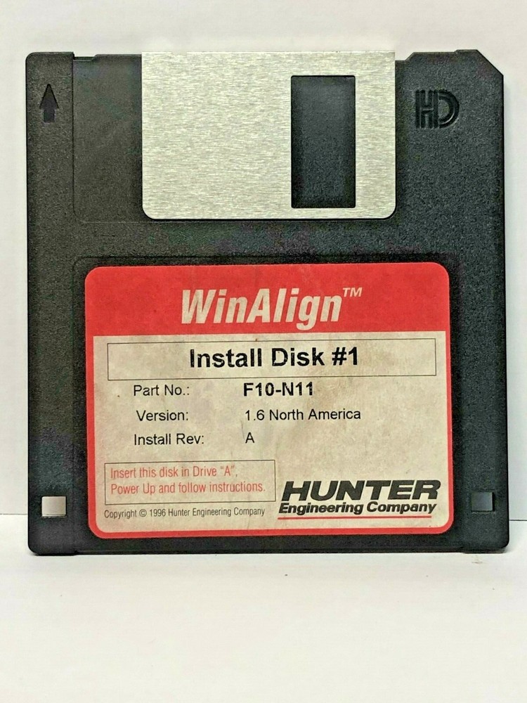 Hunter F10-N11 WinAlign Alignment Floppy Disk Software P-72