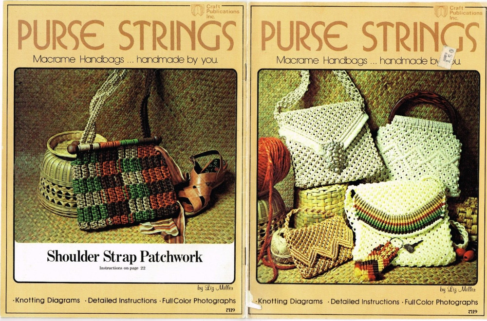 Purse Strings Macrame 20 Purses Handbag Patterns Pattern Leaflet 1976 Vintage