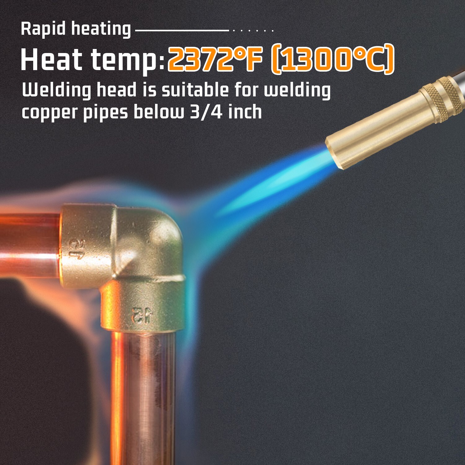 Mapp Gas Propane Torch Head Trigger Start soldering Kit High Soldering Cooking