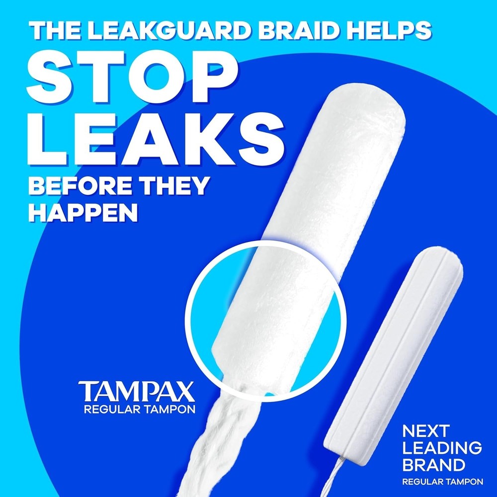 Advanced LeakGuard Pearl Tampons - 45 Count with Unscented Compact Applicator