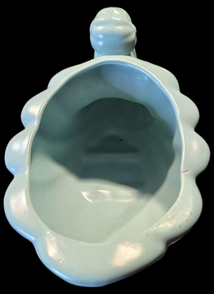 VTG Robin's Egg Blue Ceramic Cornucopia Vase