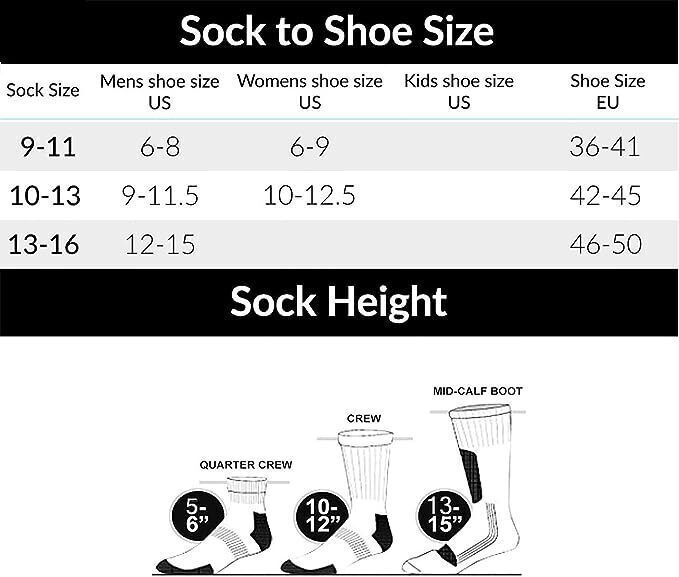 6-12 Pairs Health Circulatory Cotton Crew Diabetic Socks Size 9-11, 10-13, 13-15