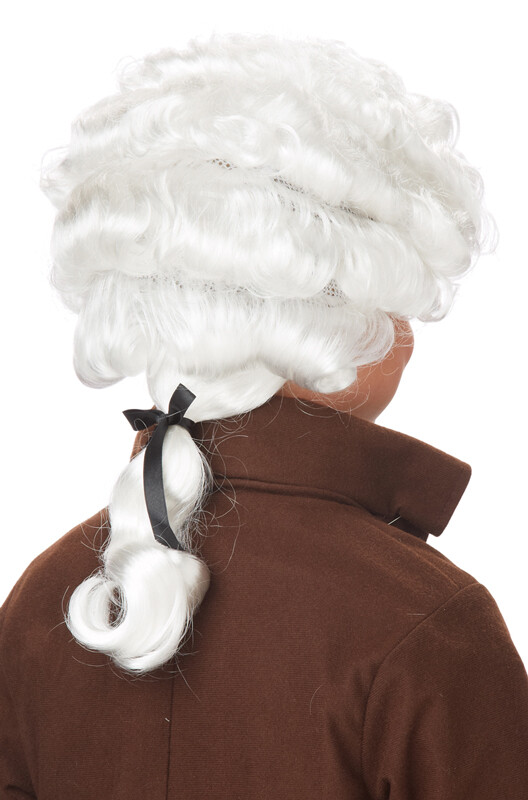 Child Colonial Man Peruke Costume Wig (White)