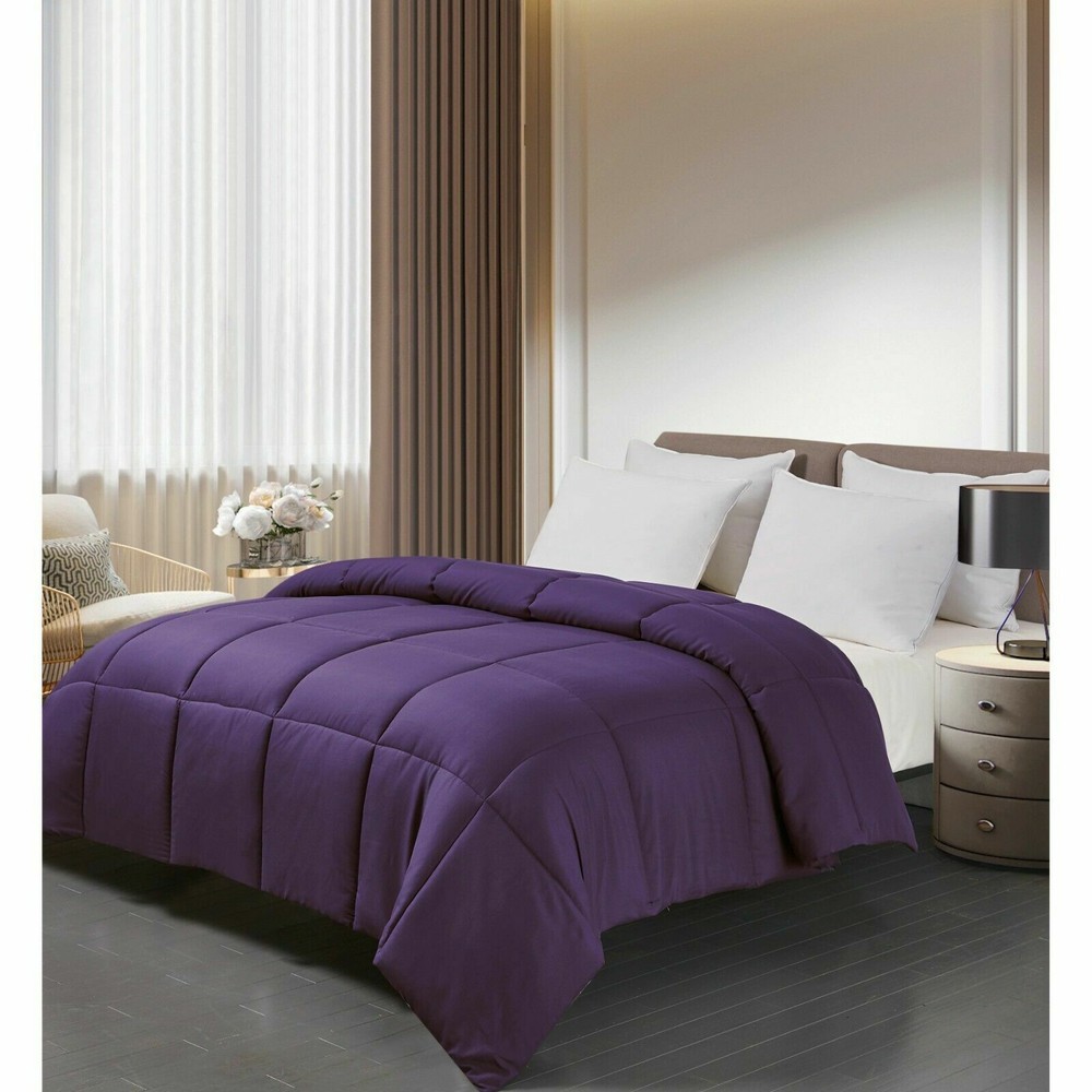 Deluxe 300 GSM Purple Down Alternative Comforter 100% Cotton Solid Pattern