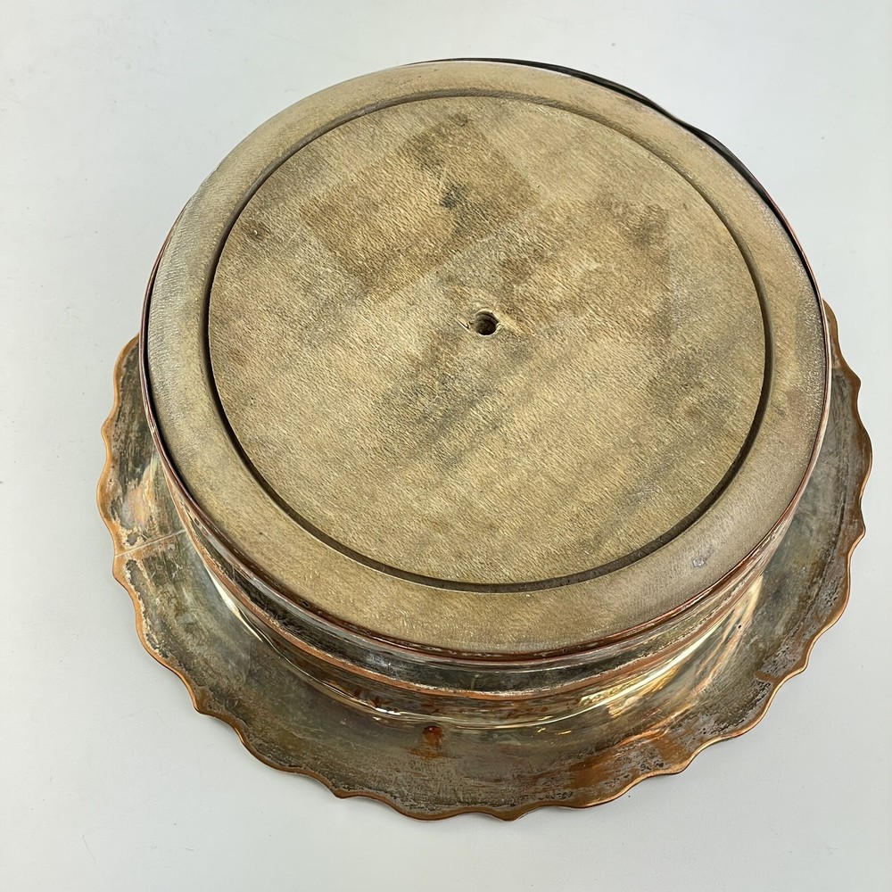 Antique Silver Plated & Oak Bottle Coaster 15.5cm