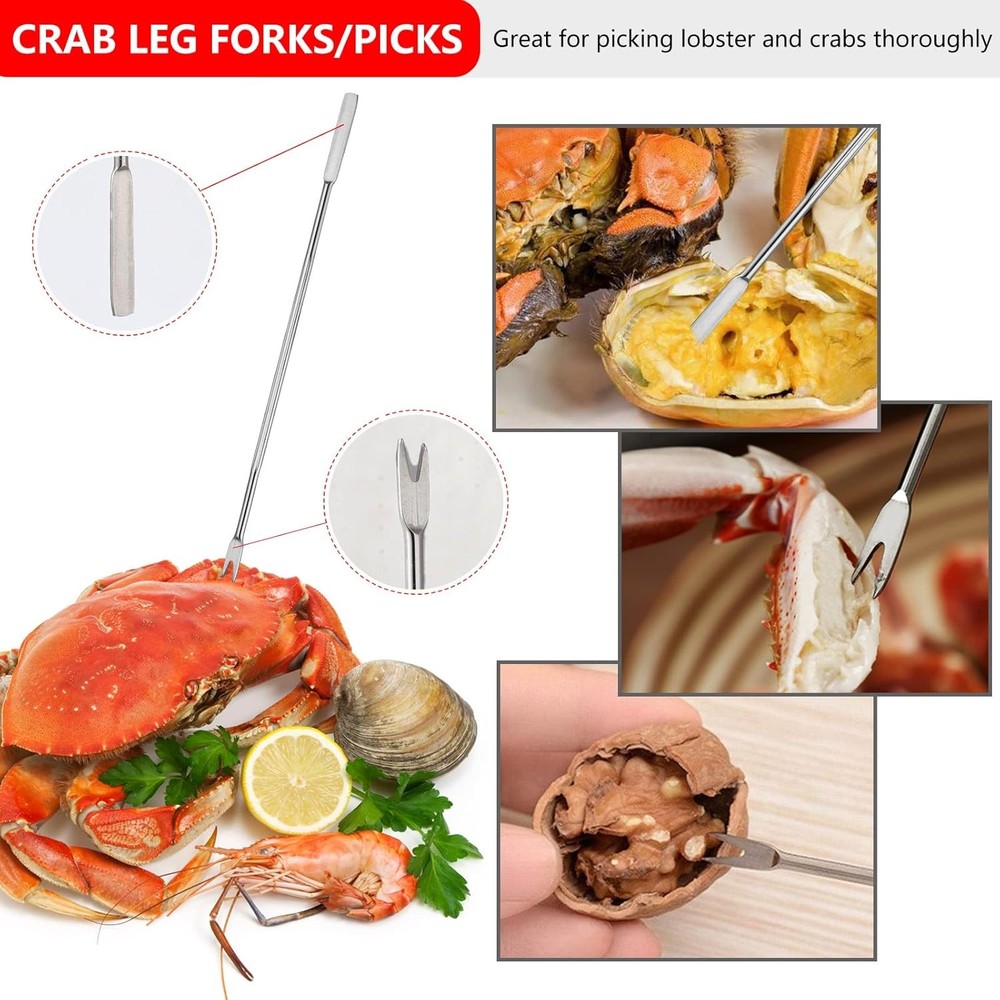 Seafood Tools Set includes 4 Crab Crackers 4 Seafood Fork 4 Lobster Crackers 4 S