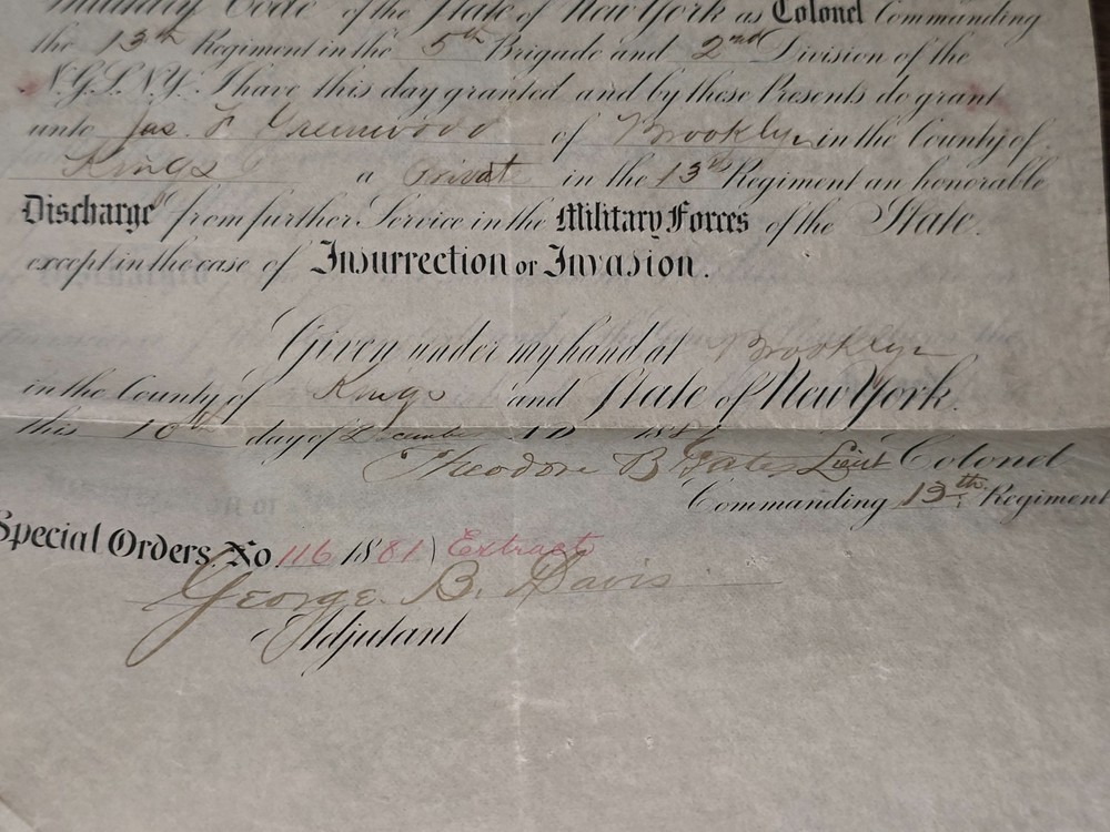 GAR Discharge Certificate for Edward M. Smith Dated 1881
