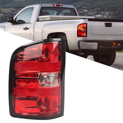 Tail light Assembly for Chevy Silverado 2007 Left (Driver Side) Black Trim