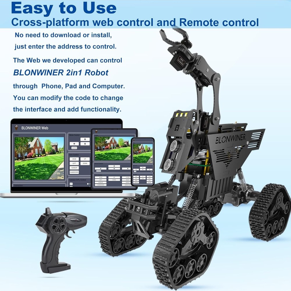 Robot Car Kit for Raspberry Pi Smart Robotics Arm STEM Programming Tank Kit