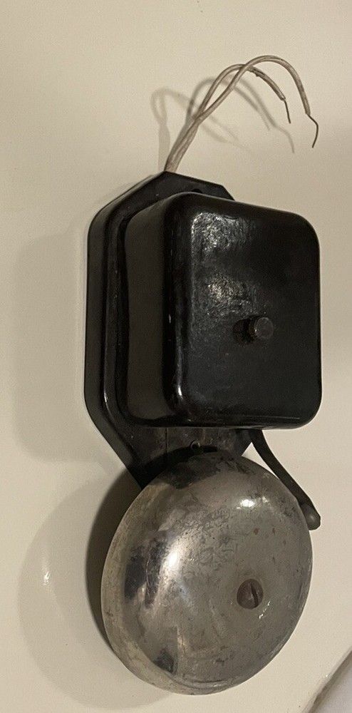 6213 Antique German Workshop Bell Bakelite Chrome Signed